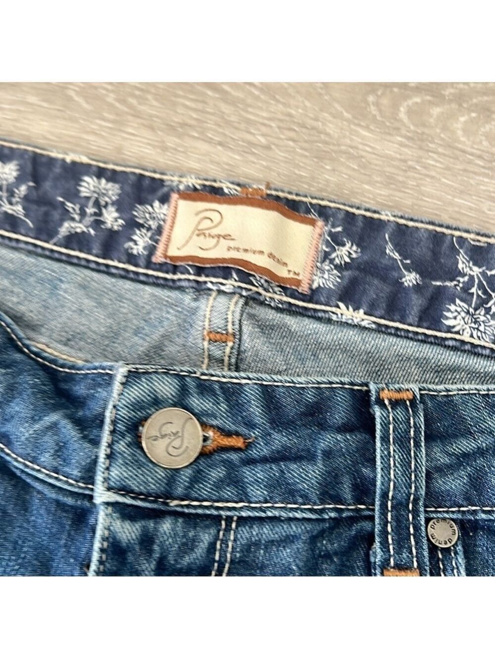Paige Hollywood Hill Classic Blue denim mid rise flare Jeans size 30 - Picture 5 of 7